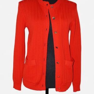 American-vintage Women's Orange and Gold Cardigan